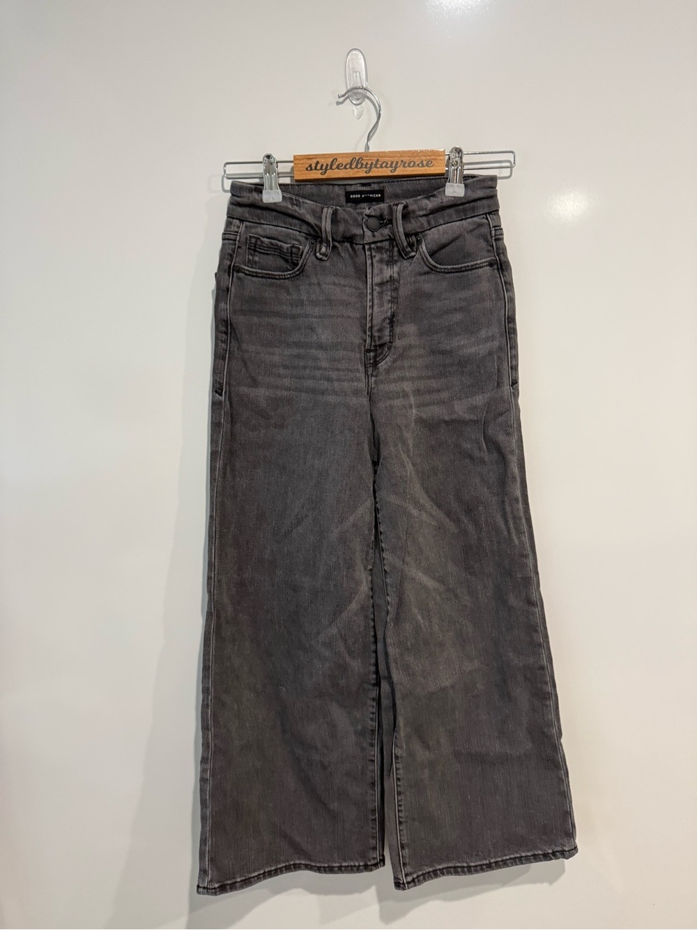 Good American Good Waist Palazzo Crop Jeans - Picture 5 of 9